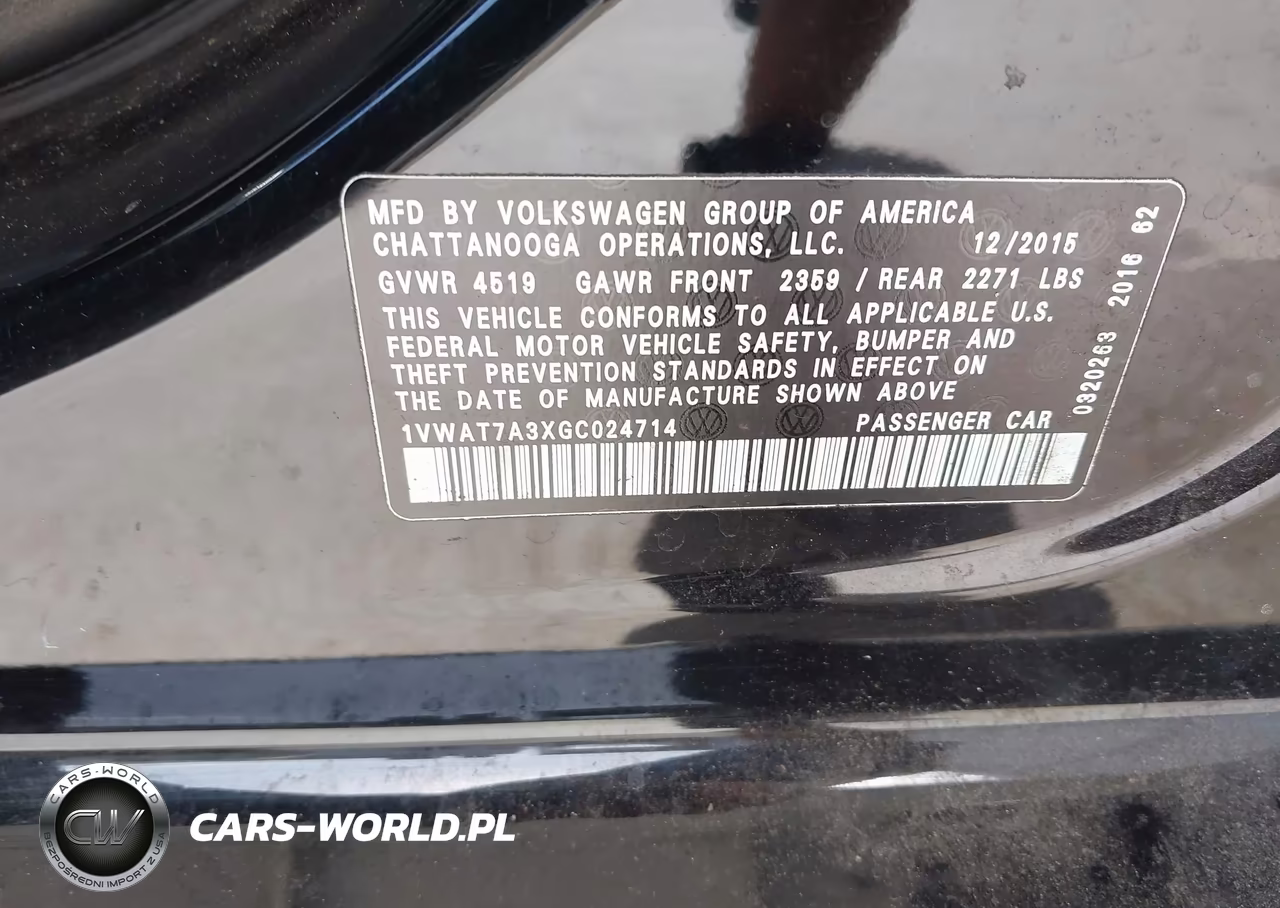 2016 Volkswagen Passat 1.8T S VIN:1VWAT7A3XGC024714 - 9