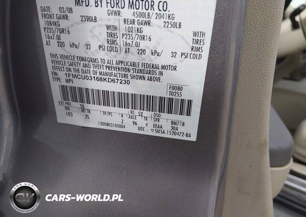2008 Ford Escape Xlt VIN:1FMCU03168KD67230 - 9