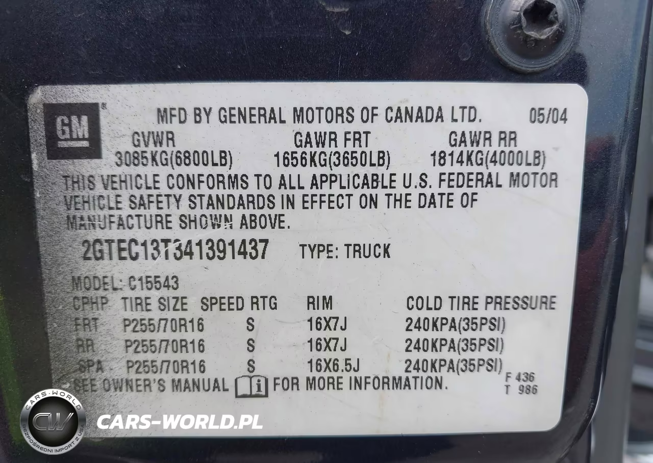 2004 GMC Sierra 1500 Slt VIN:2GTEC13T341391437 - 9