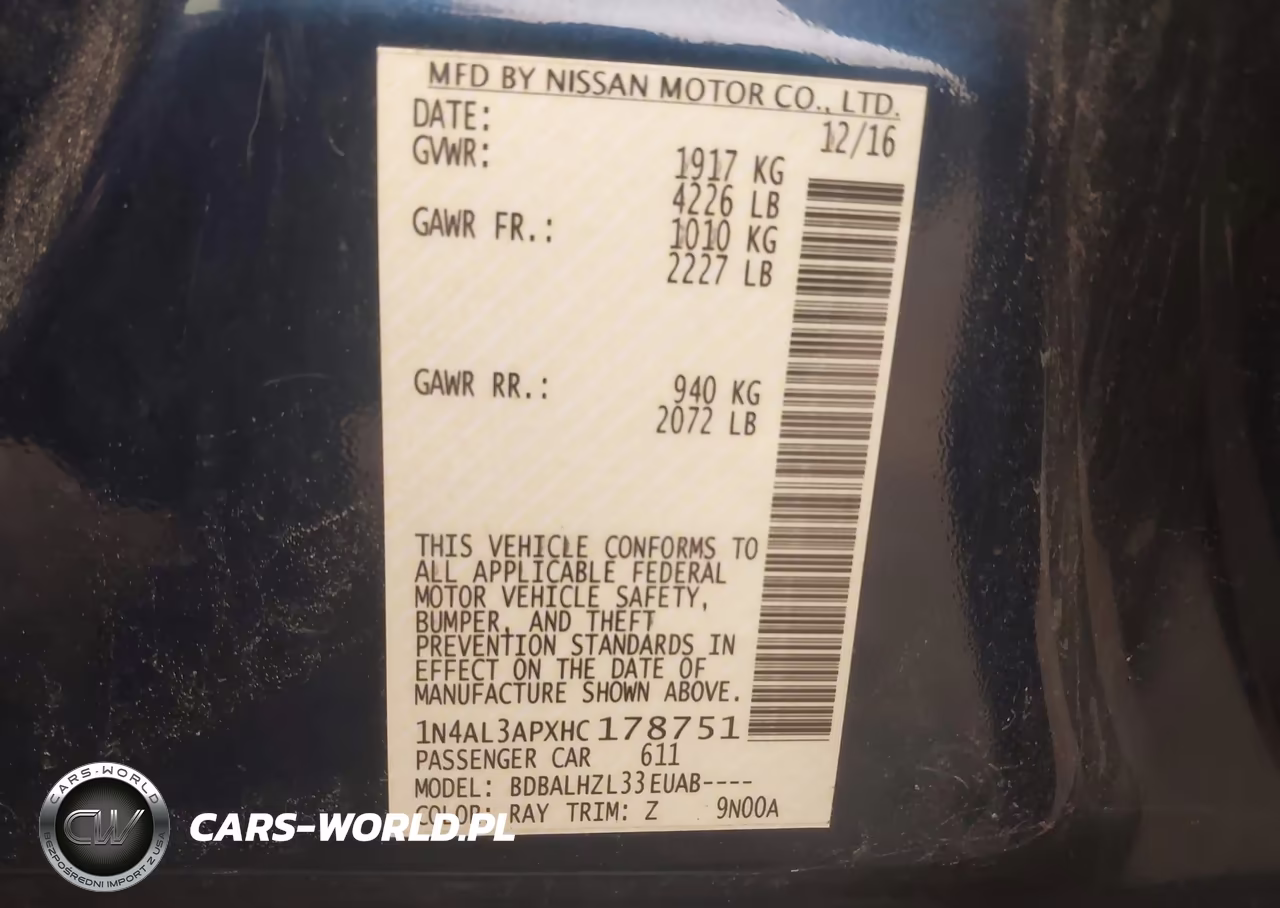 2017 Nissan Altima 2.5 Sr VIN:1N4AL3APXHC178751 - 9
