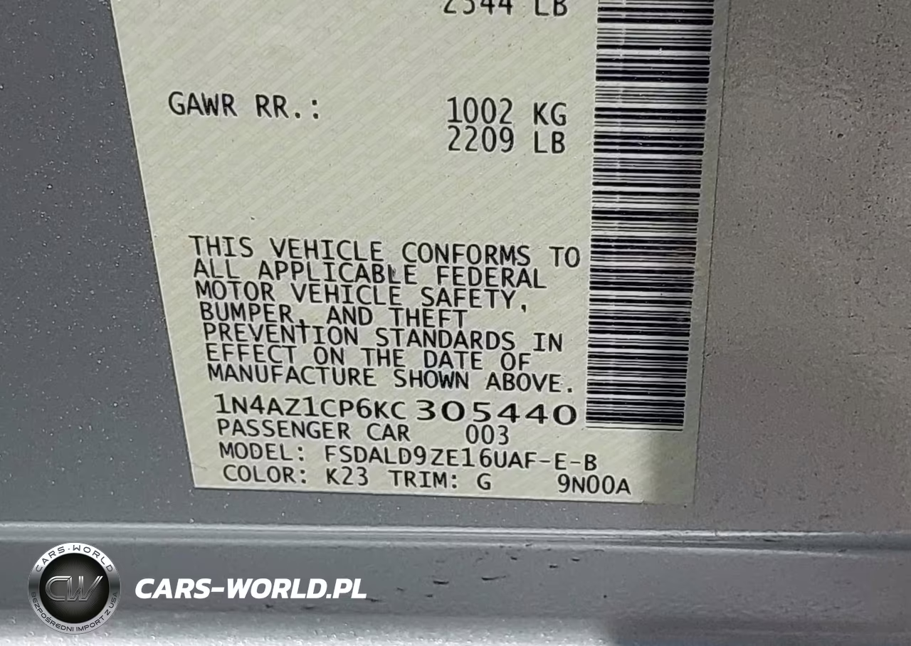 2019 Nissan Leaf Sv VIN:1N4AZ1CP6KC305440 - 9