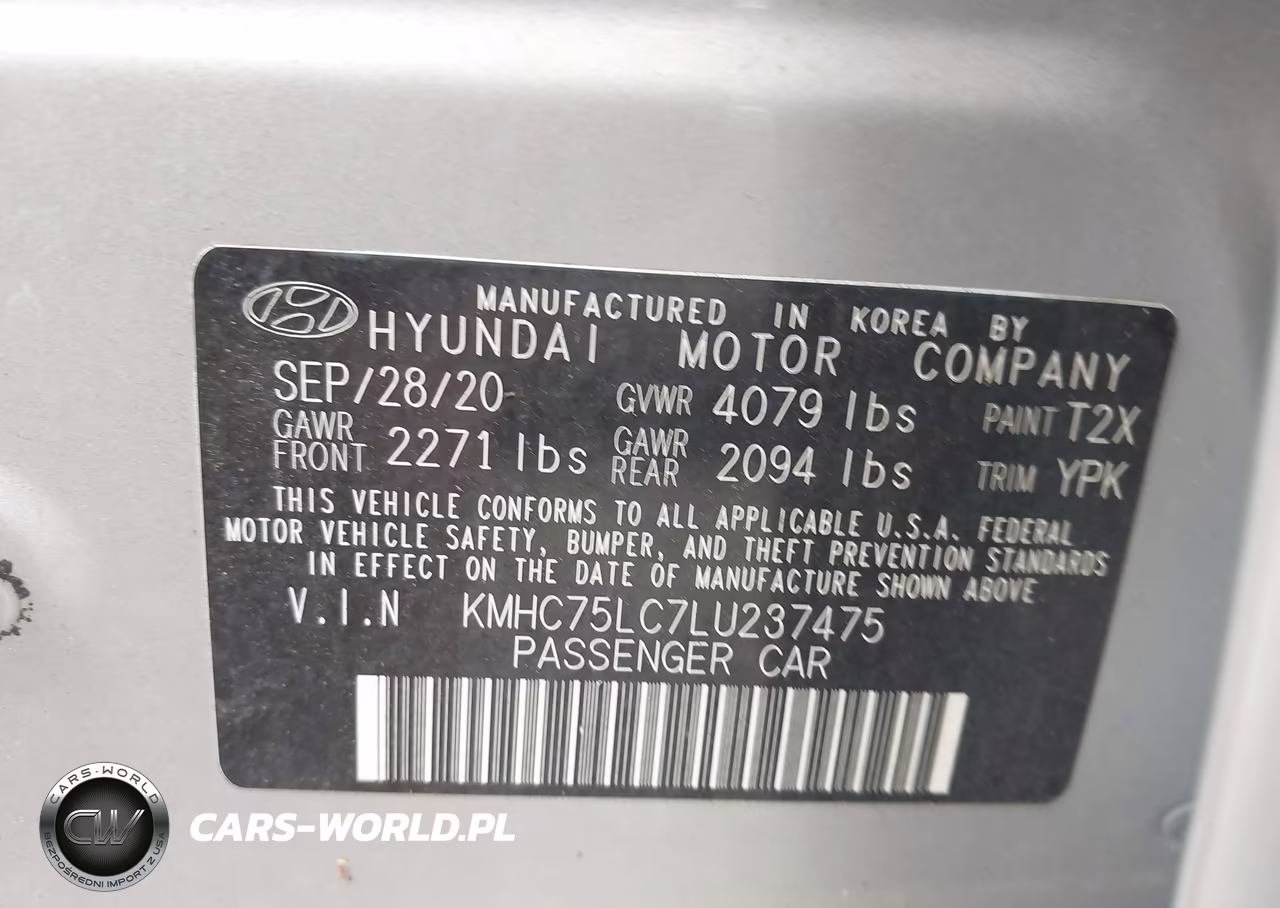 2020 Hyundai Ioniq Hybrid Se VIN:KMHC75LC7LU237475 - 9