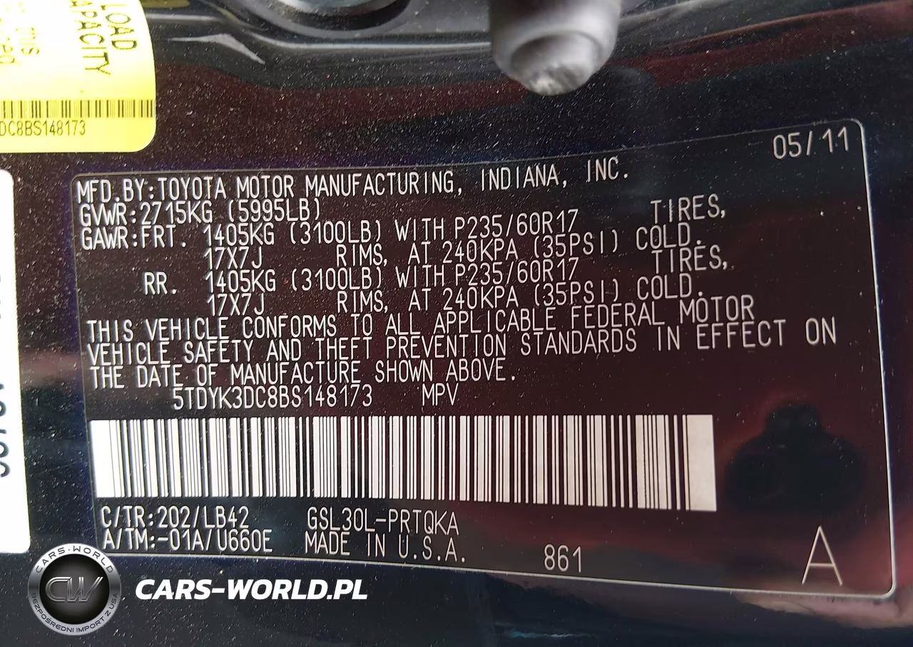 2011 Toyota Sienna Xle V6 VIN:5TDYK3DC8BS148173 - 9