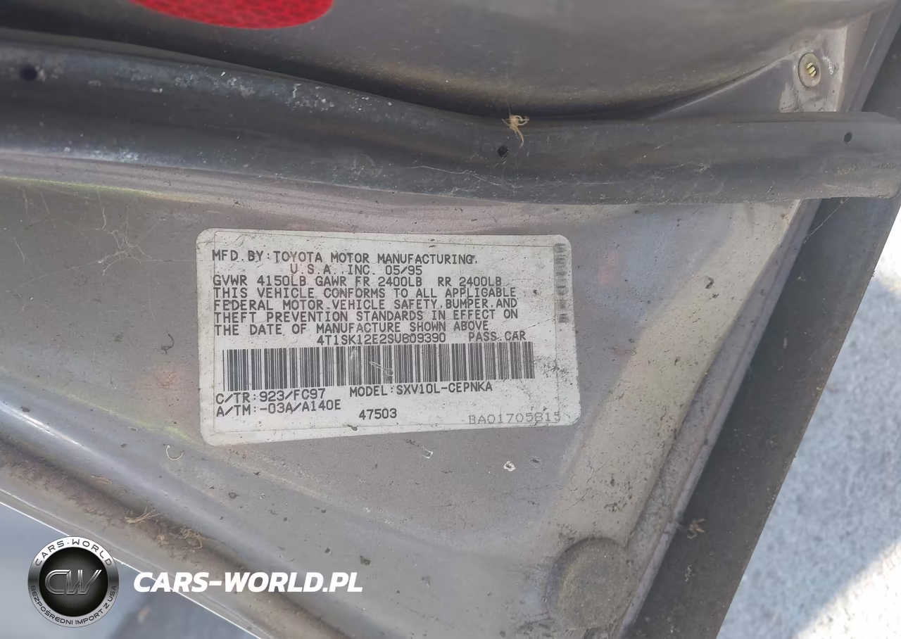 1995 Toyota Camry Le VIN:4T1SK12E2SU609390 - 9