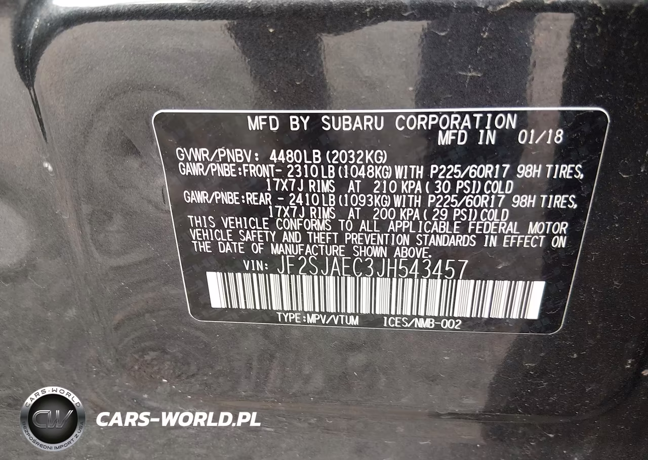 2018 Subaru Forester 2.5I Premium VIN:JF2SJAEC3JH543457 - 9