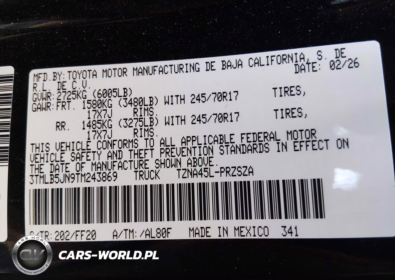 2026 Toyota Tacoma Sr5 VIN:3TMLB5JN9TM243869 - 9