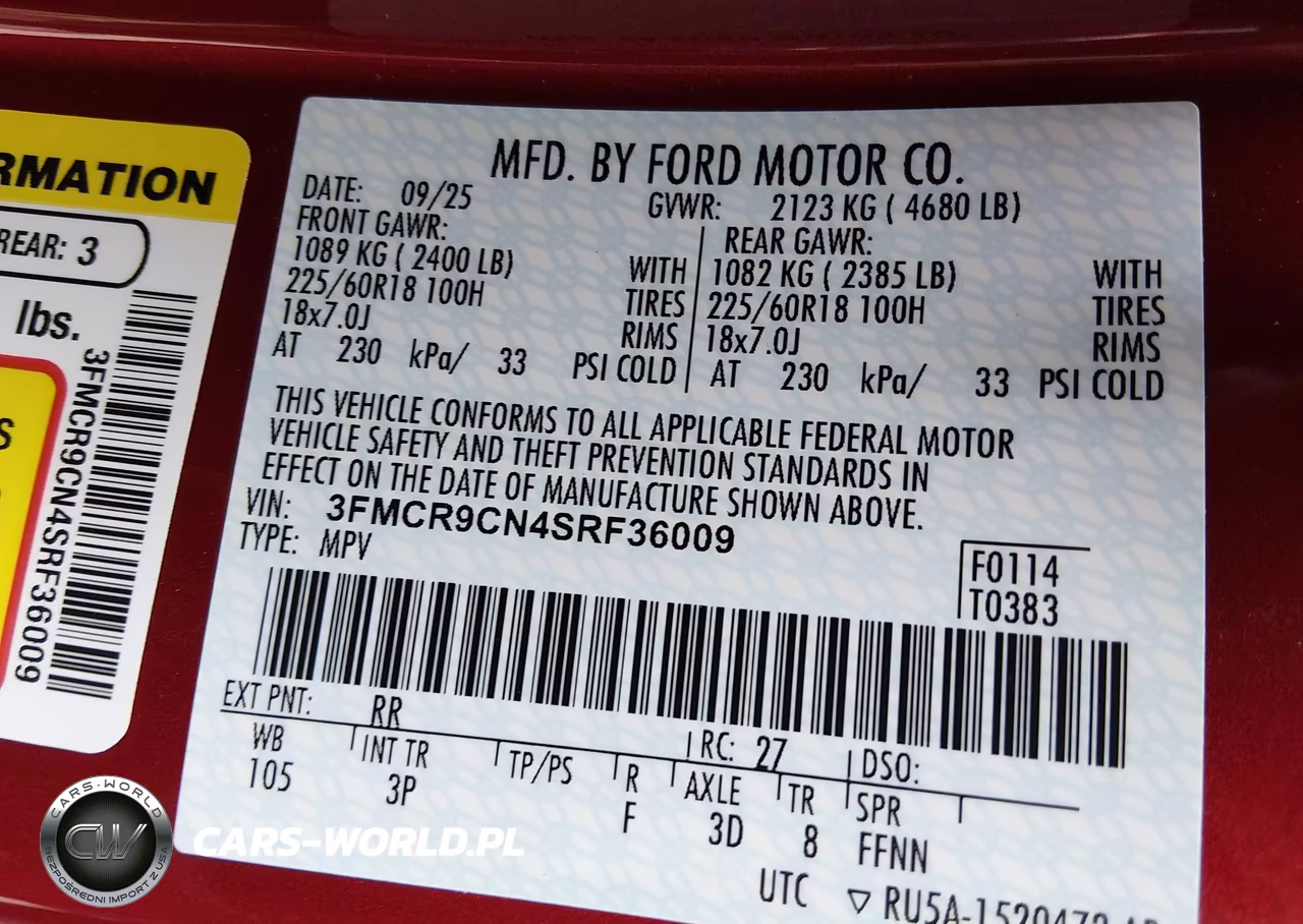 2025 Ford Bronco Sport Outer Banks VIN:3FMCR9CN4SRF36009 - 9
