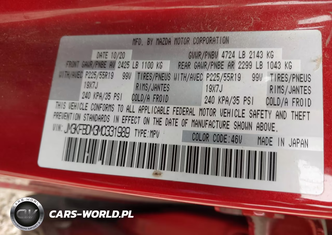 2021 Mazda Cx-5 Grand Touring VIN:JM3KFBDM3M0331989 - 9