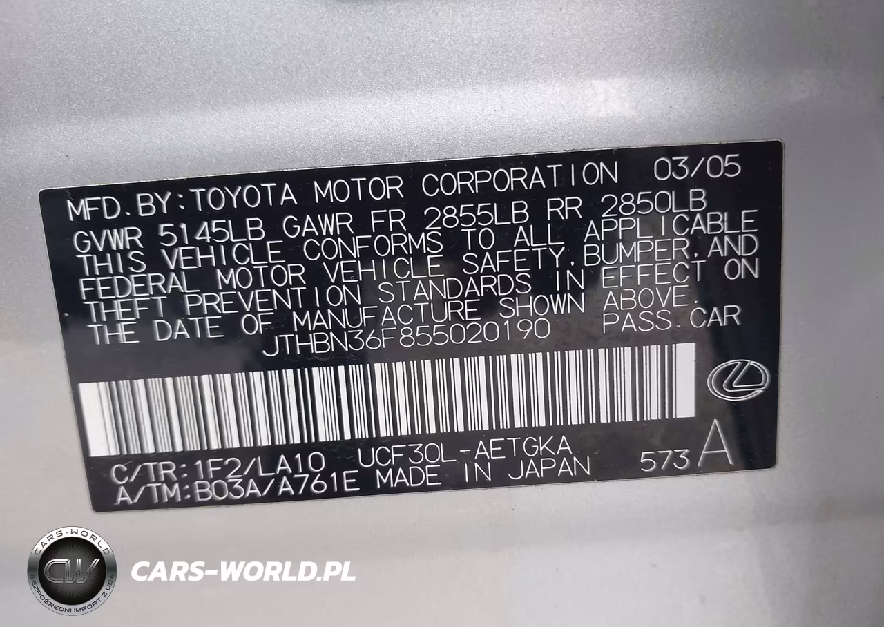 2005 Lexus Ls 430 VIN:JTHBN36F855020190 - 9