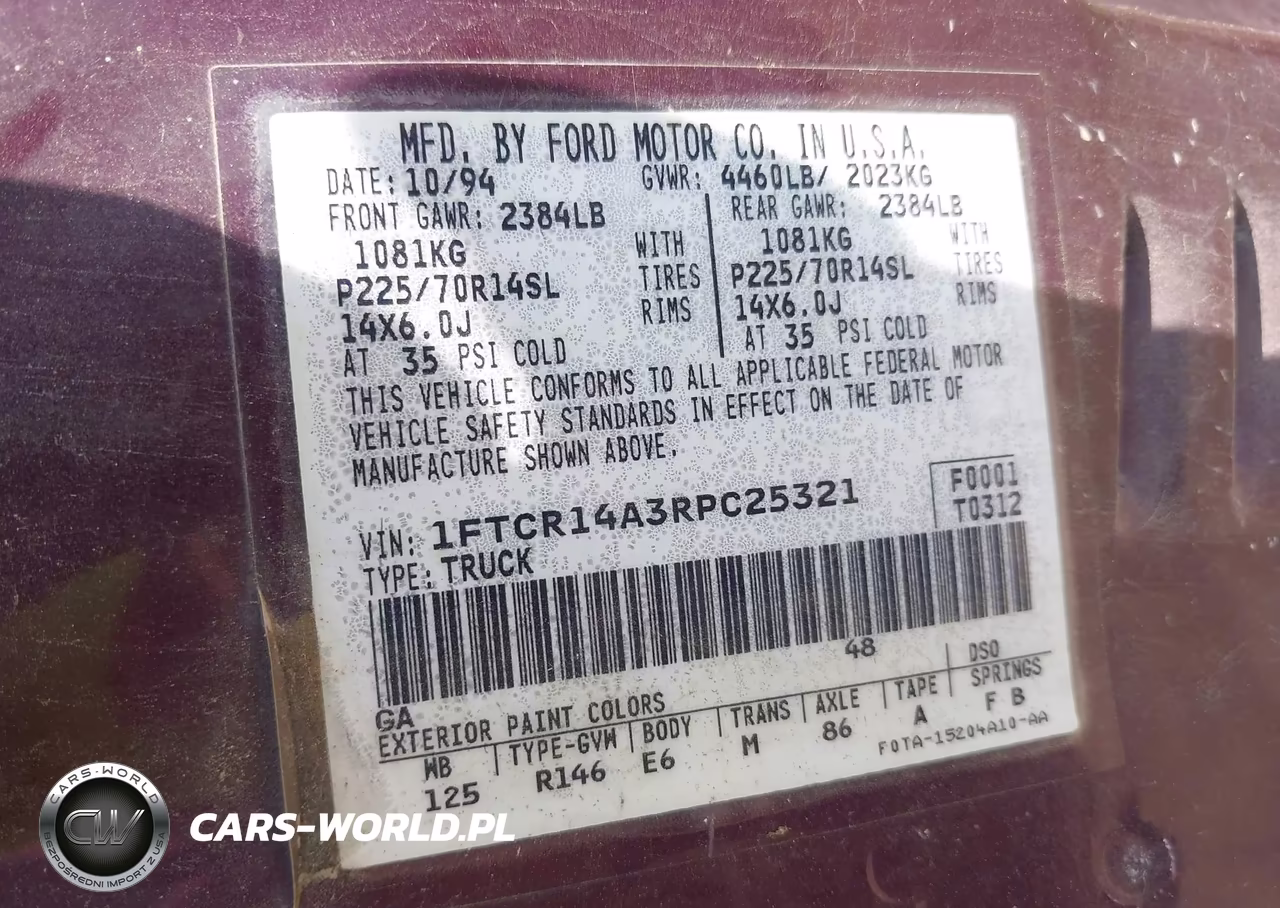1994 Ford Ranger Super Cab VIN:1FTCR14A3RPC25321 - 9