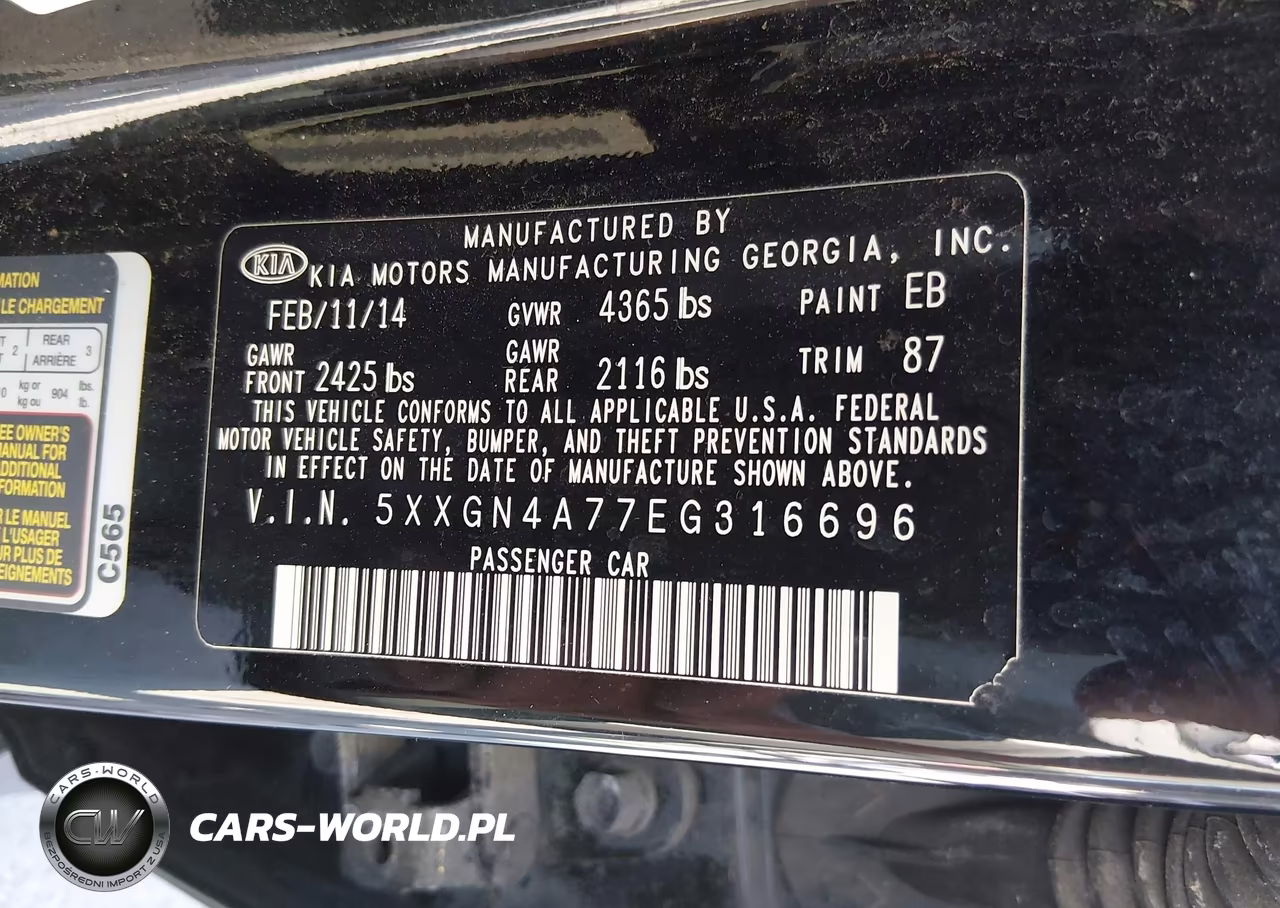 2014 Kia Optima Ex VIN:5XXGN4A77EG316696 - 9