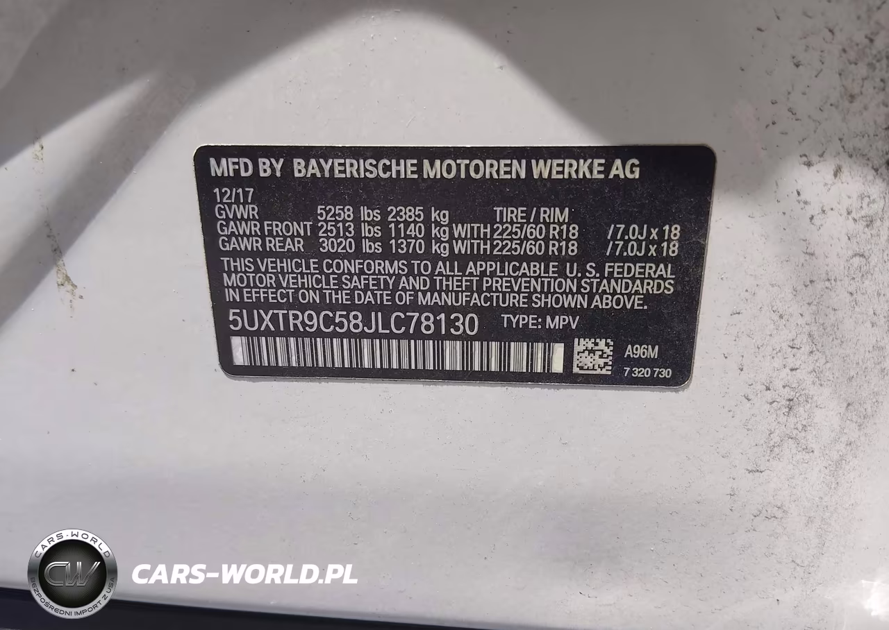 2018 BMW X3 xDrive30I VIN:5UXTR9C58JLC78130 - 9