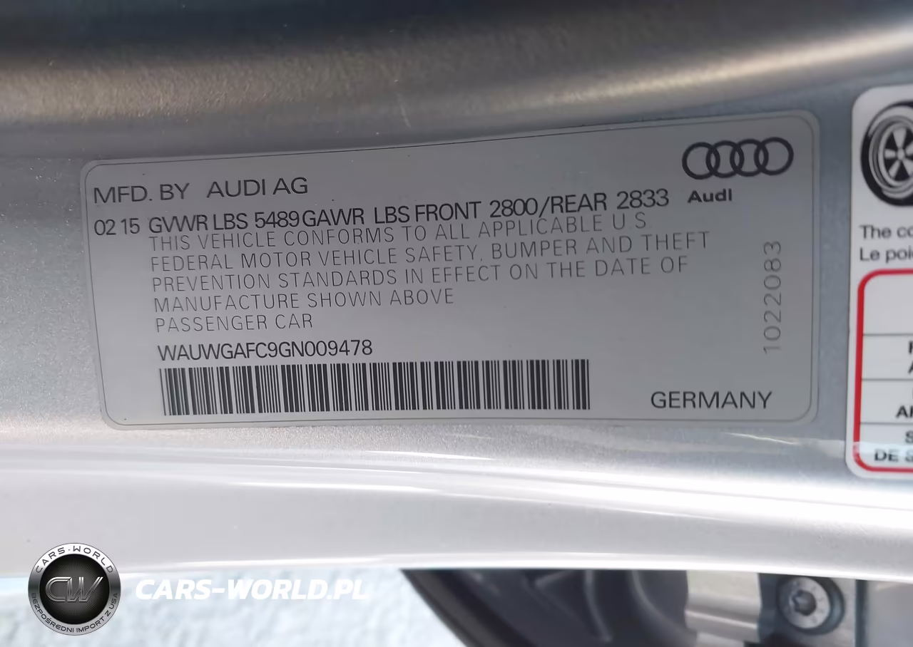 2016 Audi A7 3.0 Premium Plus VIN:WAUWGAFC9GN009478 - 9
