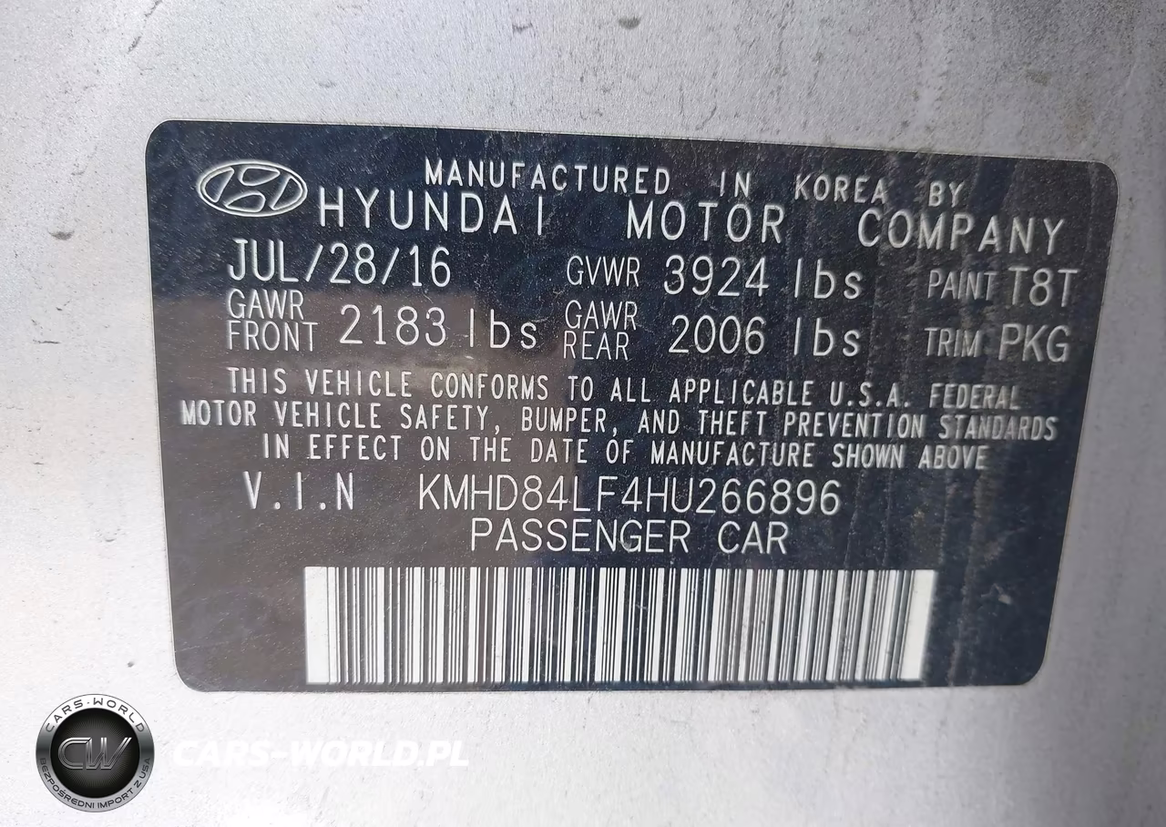 2017 Hyundai Elantra Limited VIN:KMHD84LF4HU266896 - 9