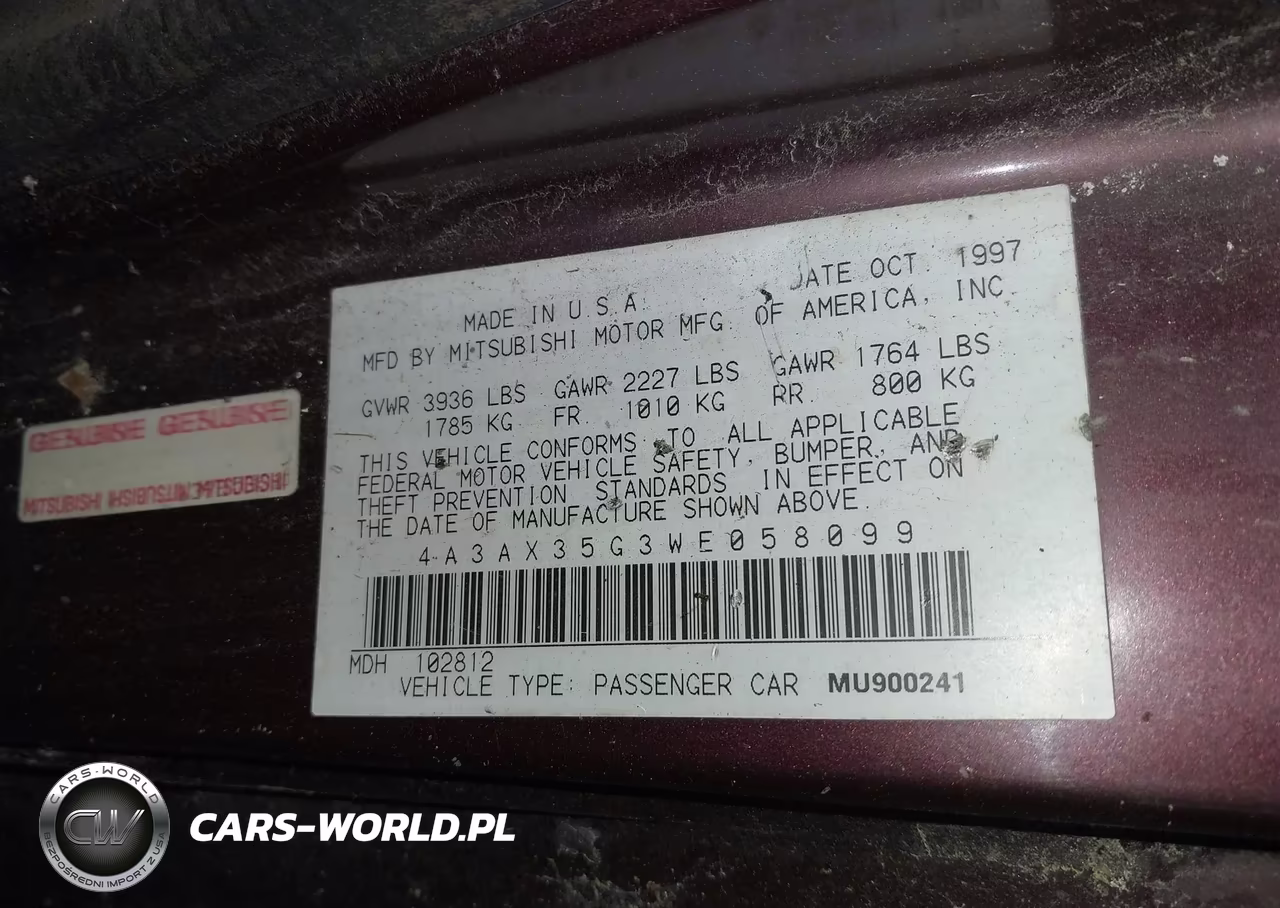 1998 Mitsubishi Eclipse Spyder Gs VIN:4A3AX35G3WE058099 - 9