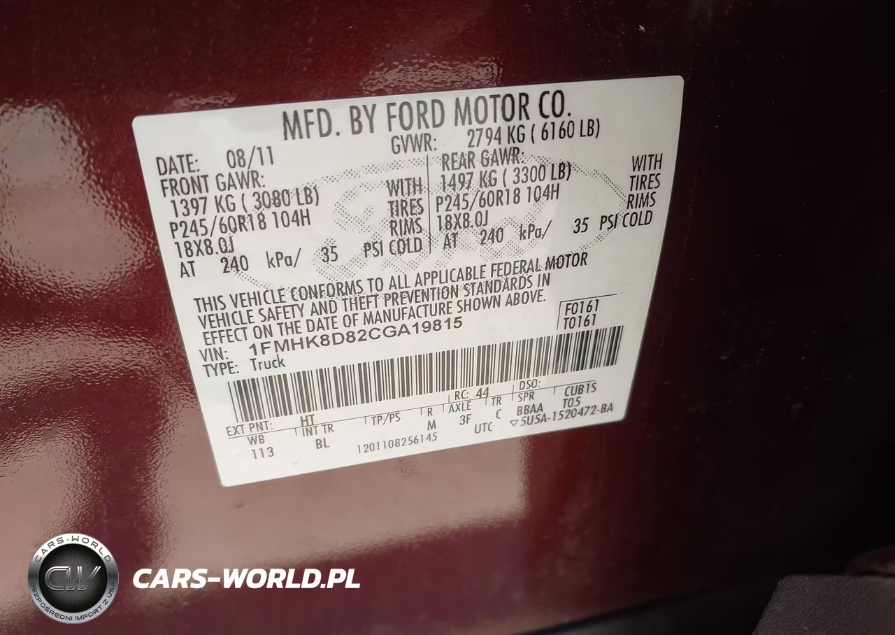 2012 Ford Explorer Xlt VIN:1FMHK8D82CGA19815 - 9