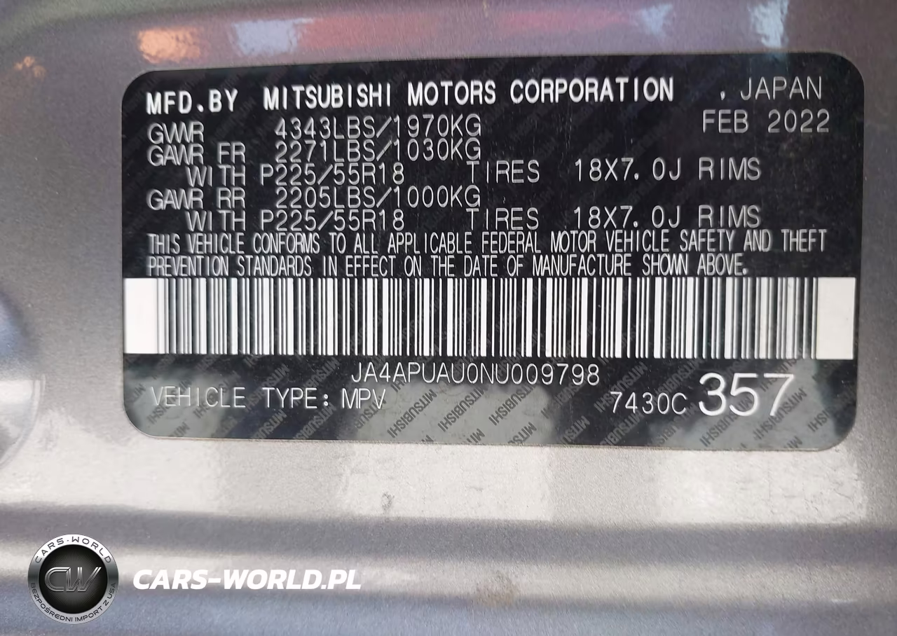 2022 Mitsubishi Outlander Sport 2.0 Be 2Wd-2.0 Es 2Wd-2.0 Le 2Wd-2.0 S 2Wd VIN:JA4APUAU0NU009798 - 9