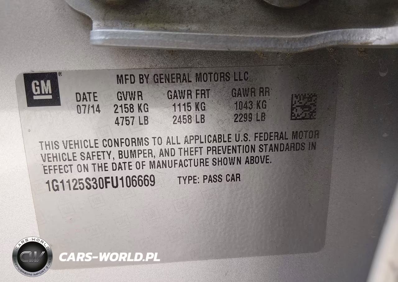 2015 Chevrolet Impala 2Lt VIN:1G1125S30FU106669 - 9