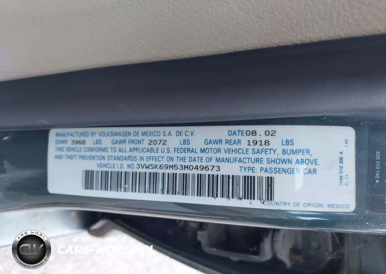2003 Volkswagen Jetta Gls 2.0L VIN:3VWSK69M53M049673 - 9