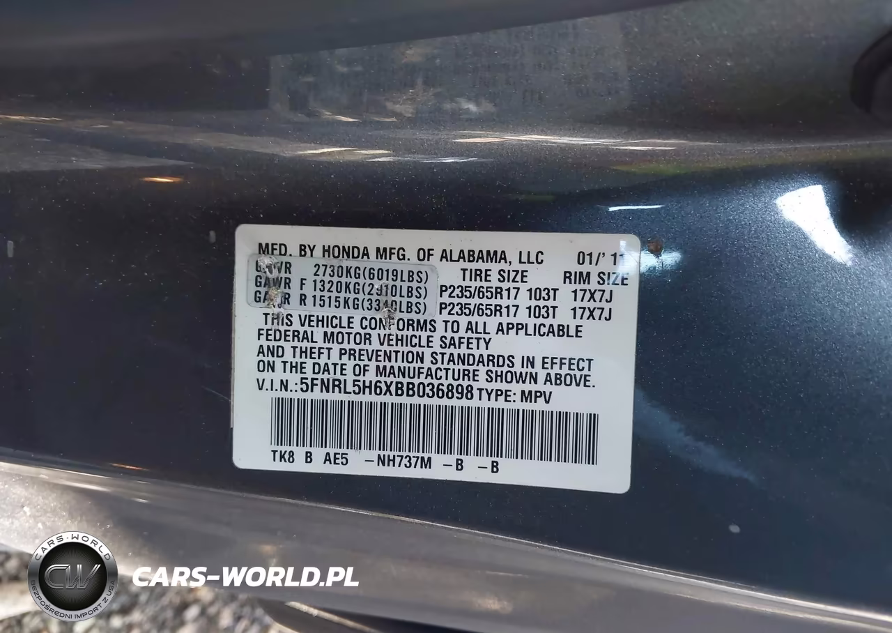2011 Honda Odyssey Ex-L VIN:5FNRL5H6XBB036898 - 9