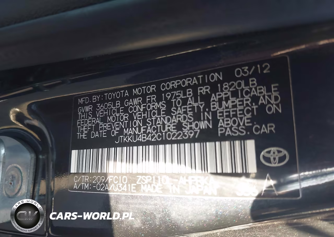 2012 Scion Xd VIN:JTKKU4B42C1022397 - 9