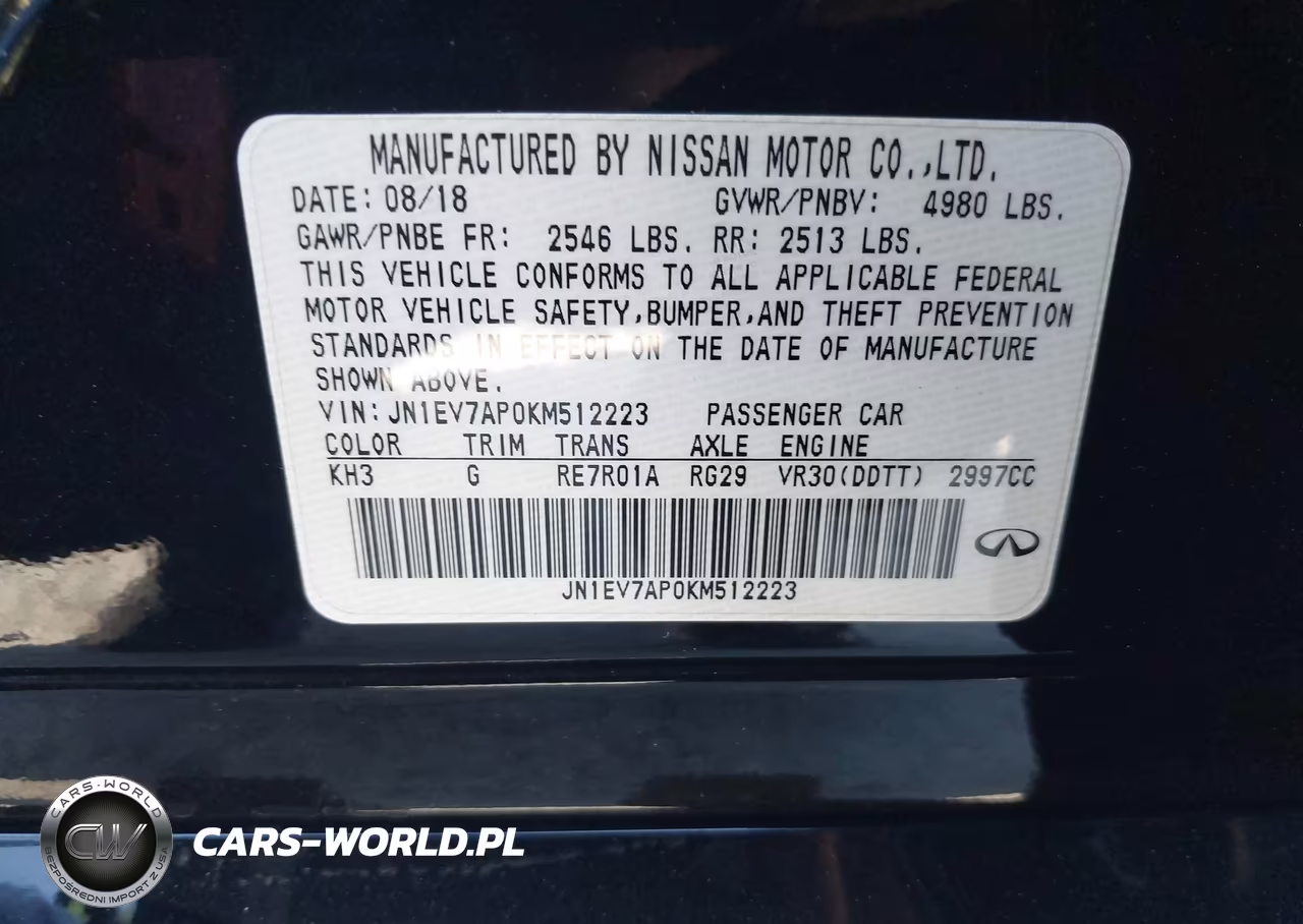 2019 Infiniti Q50 3.0T Sport VIN:JN1EV7AP0KM512223 - 9