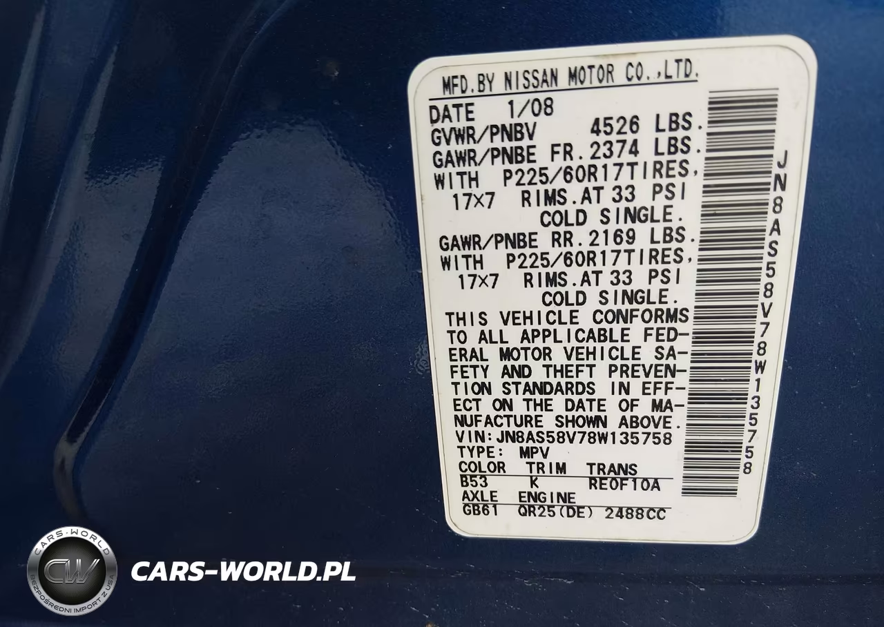 2008 Nissan Rogue Sl VIN:JN8AS58V78W135758 - 9