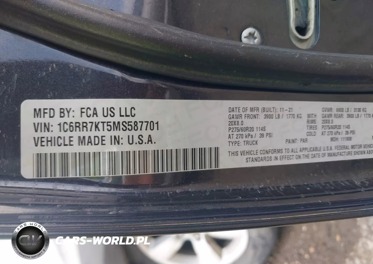 2021 Ram 1500 Classic Tradesman 4X4 5'7 Box VIN:1C6RR7KT5MS587701 - 9