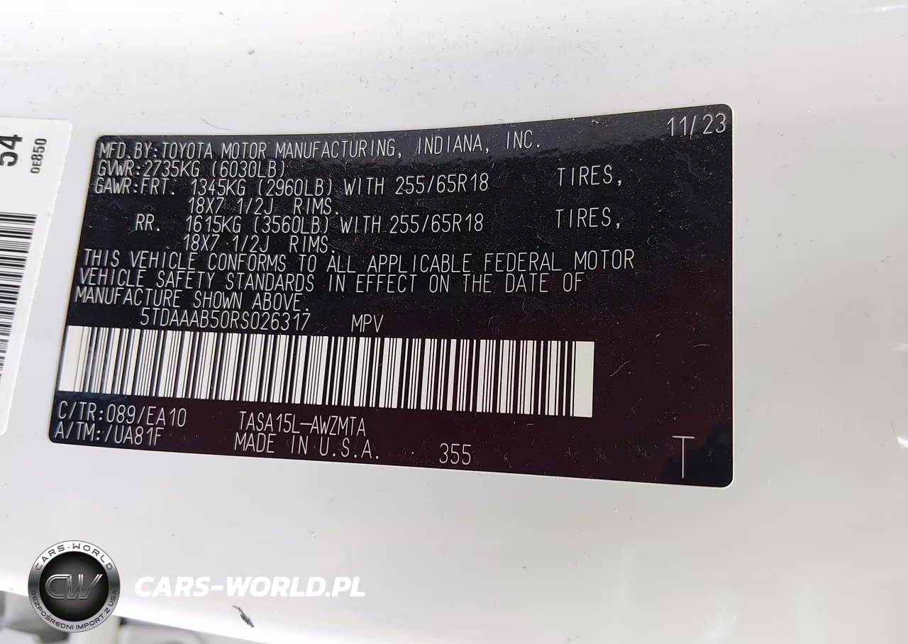 2024 Toyota Grand Highlander Xle VIN:5TDAAAB50RS026317 - 9