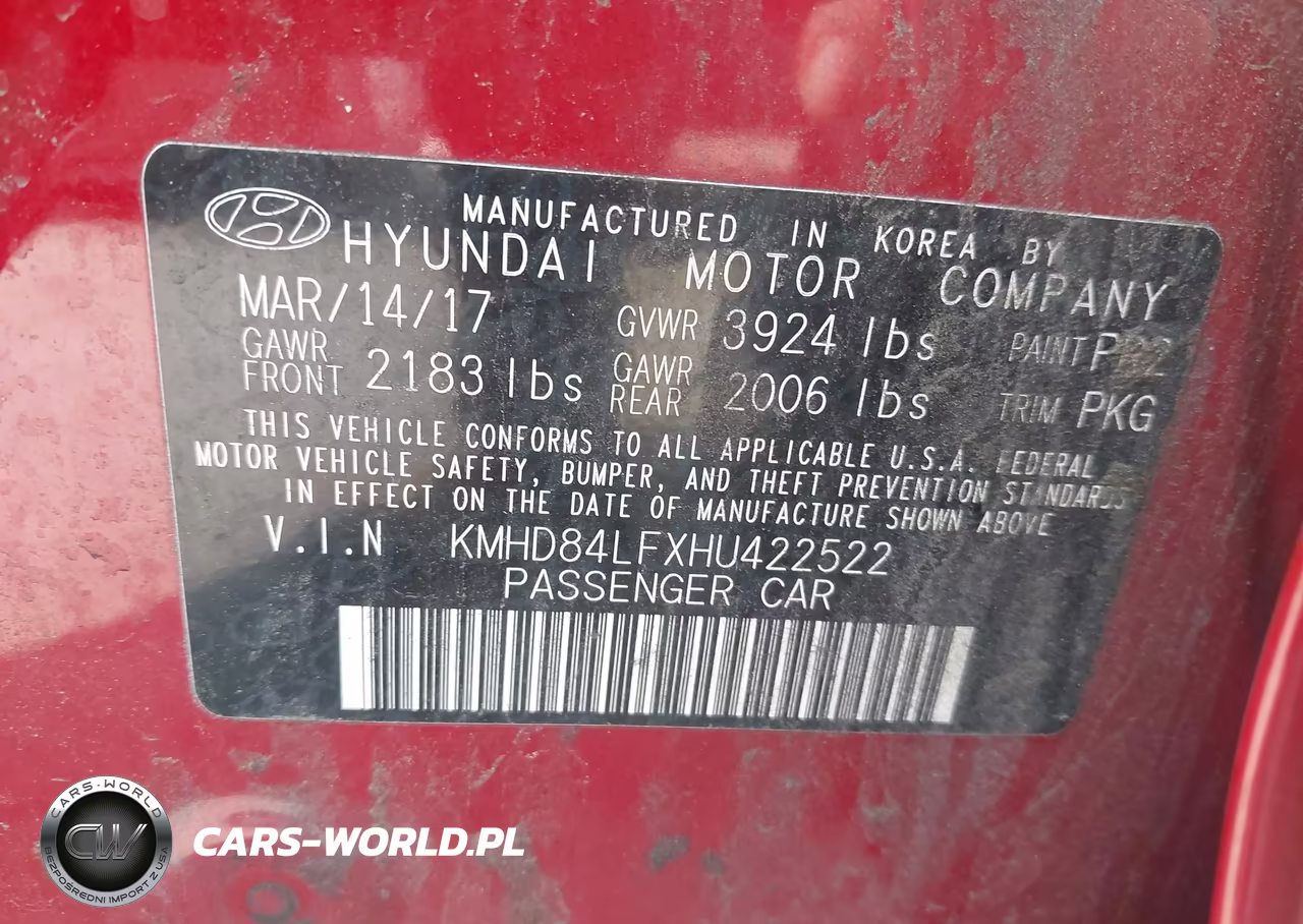 2017 Hyundai Elantra Se VIN:KMHD84LFXHU422522 - 9