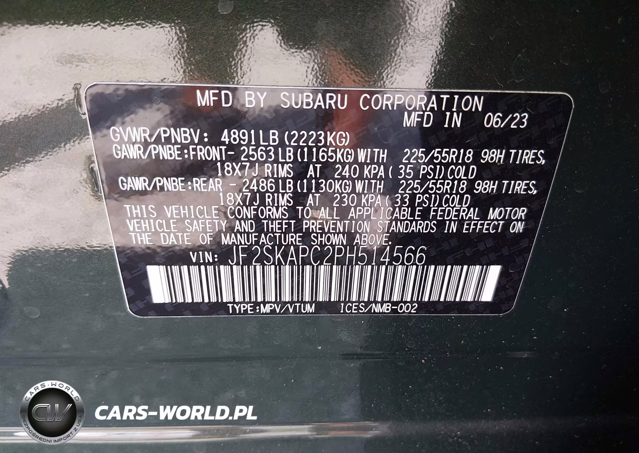 2023 Subaru Forester Limited VIN:JF2SKAPC2PH514566 - 9