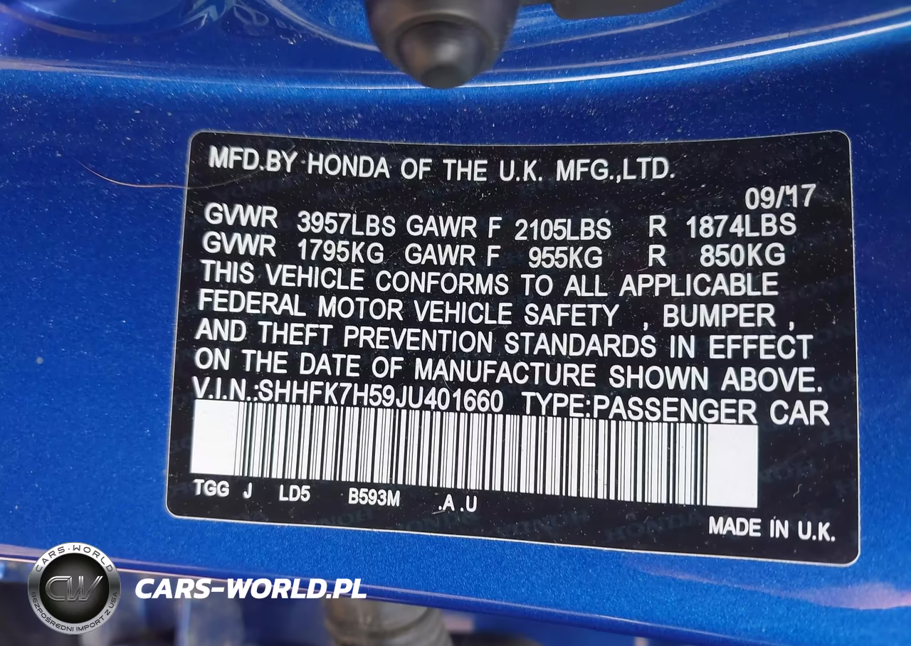2018 Honda Civic Ex VIN:SHHFK7H59JU401660 - 9