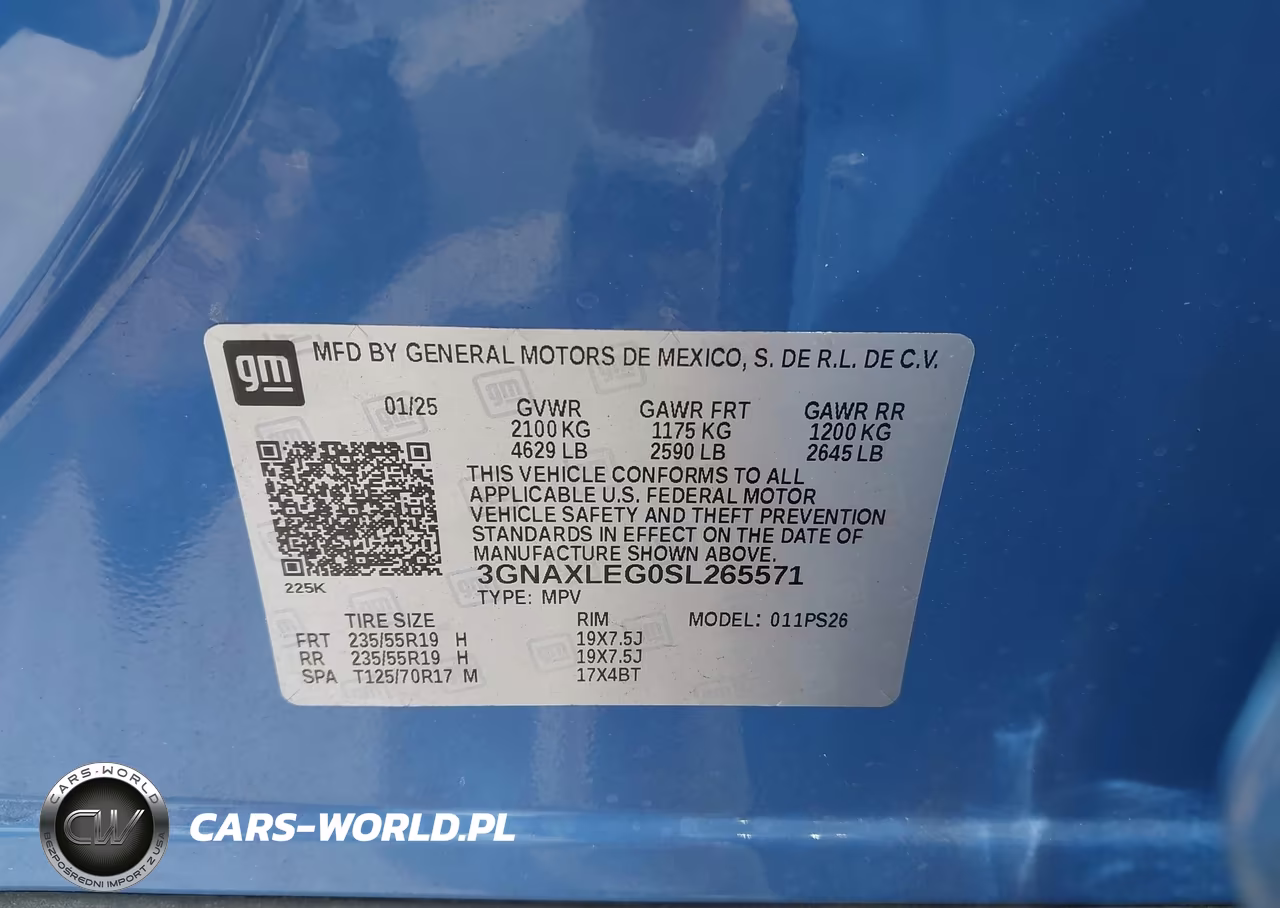 2025 Chevrolet Equinox Fwd Rs VIN:3GNAXLEG0SL265571 - 9
