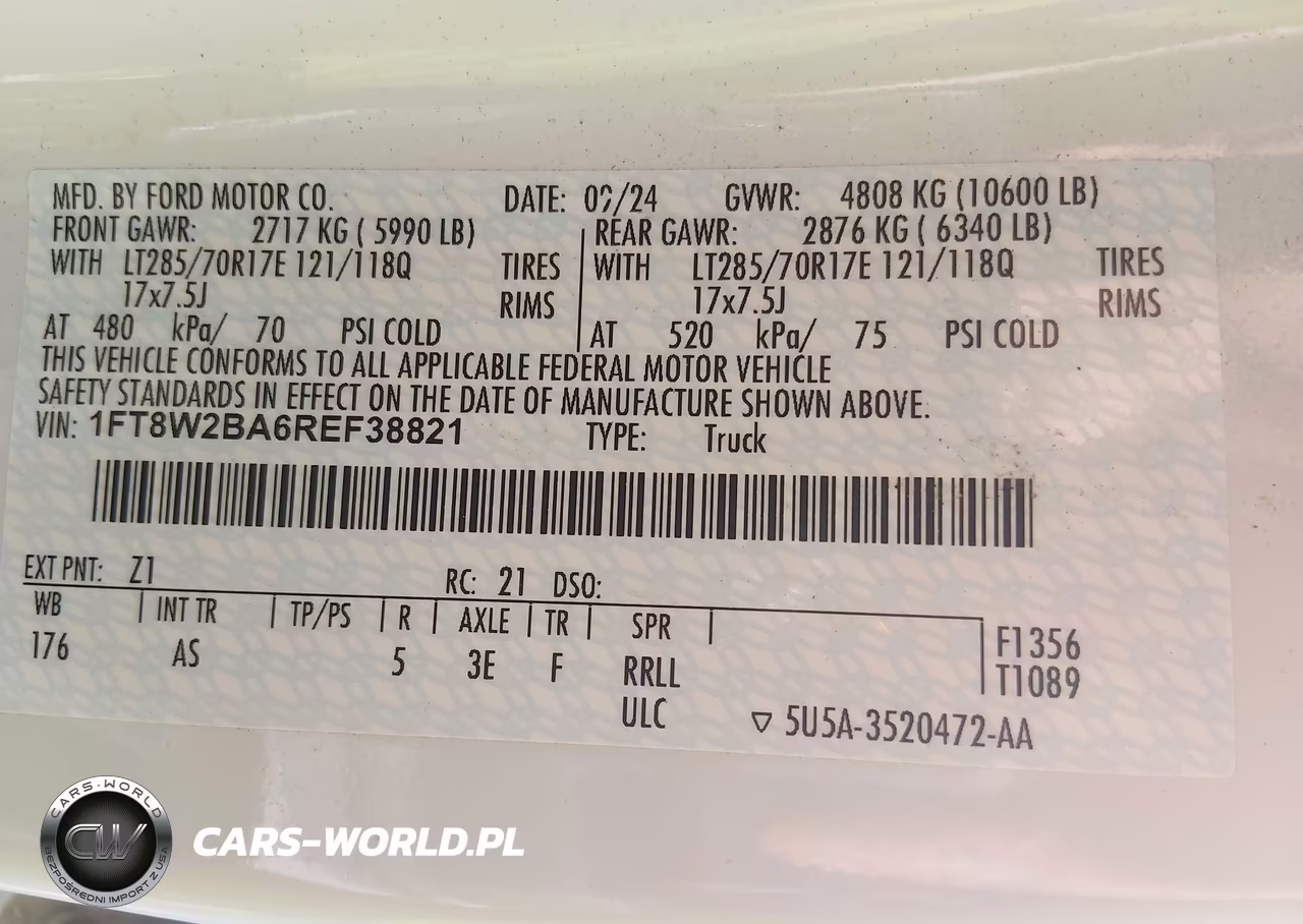 2024 Ford F-250 Xl VIN:1FT8W2BA6REF38821 - 8