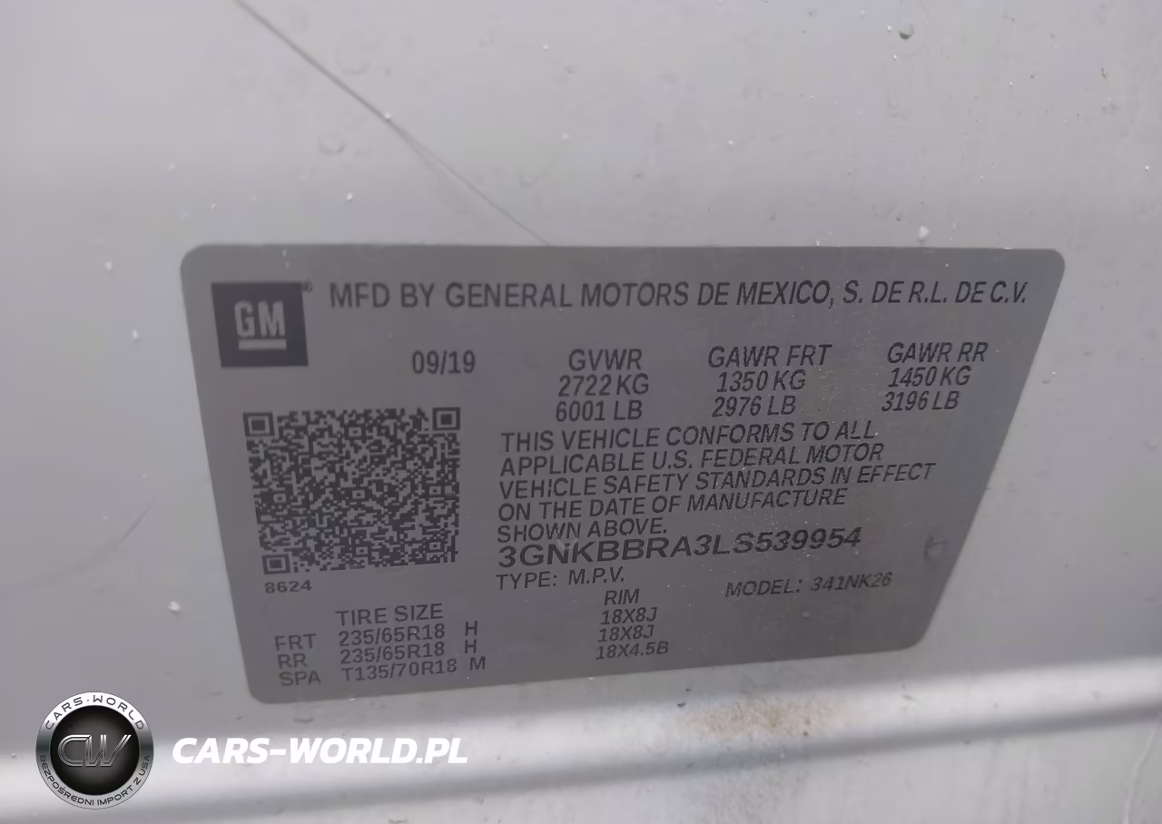2020 Chevrolet Blazer Fwd 1Lt VIN:3GNKBBRA3LS539954 - 9