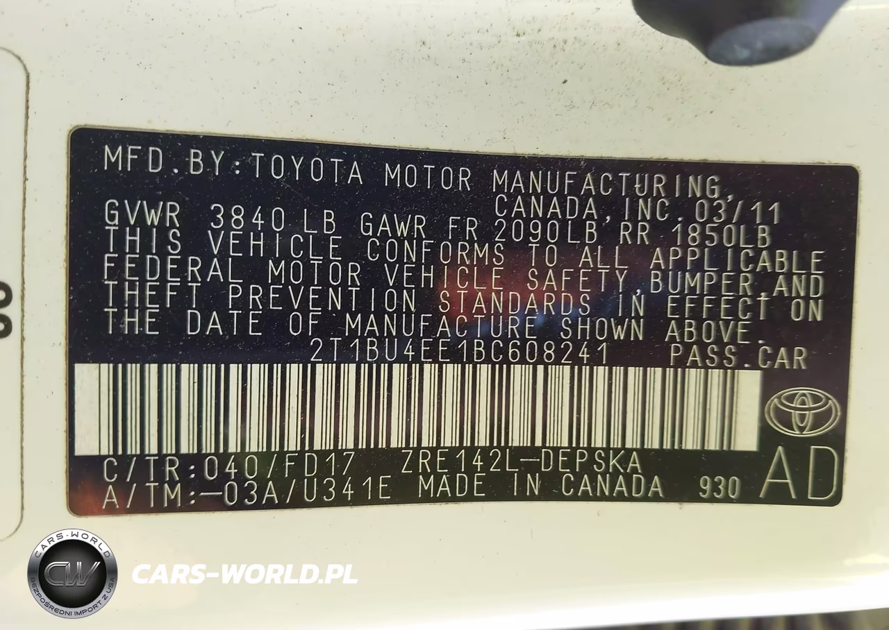 2011 Toyota Corolla S VIN:2T1BU4EE1BC608241 - 9