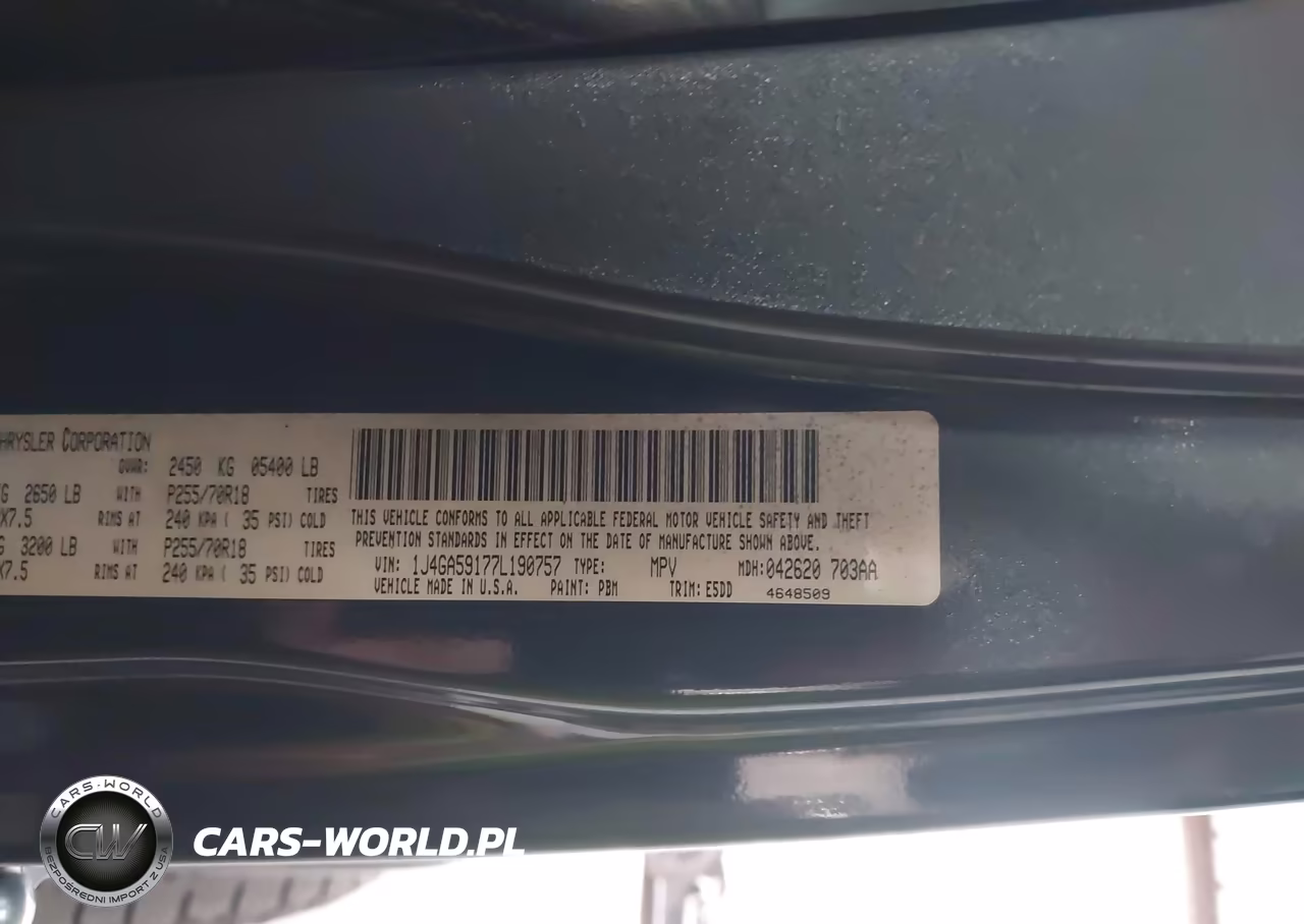 2007 Jeep Wrangler Unlimited Sahara VIN:1J4GA59177L190757 - 9