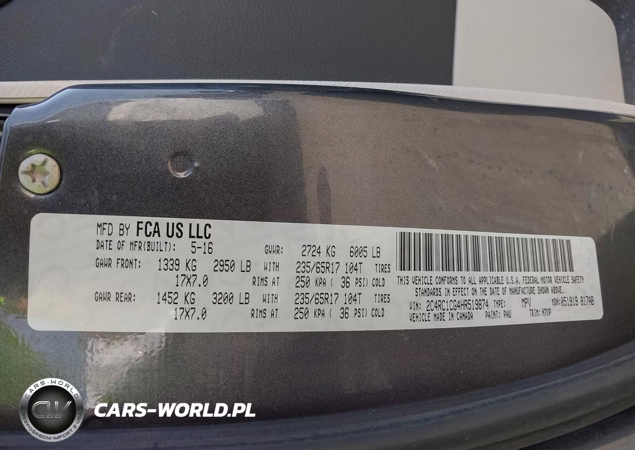 2017 Chrysler Pacifica Lx VIN:2C4RC1CG4HR519874 - 9