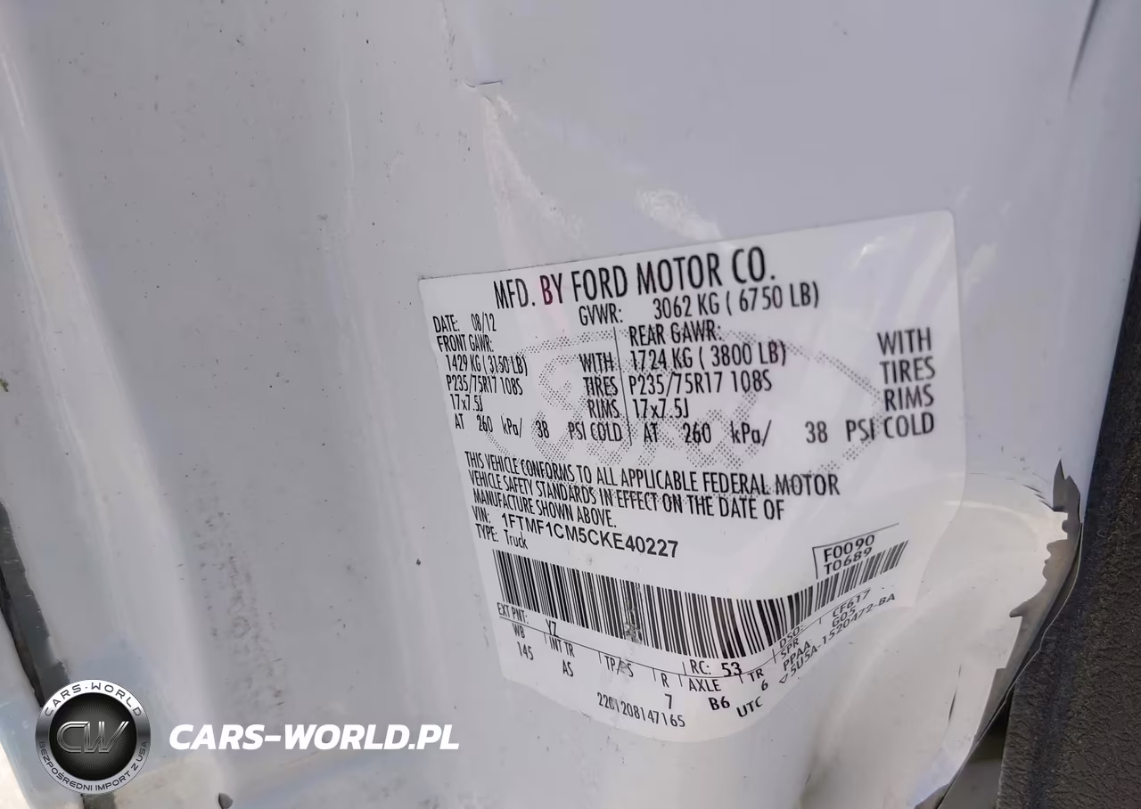 2012 Ford F-150 Xl VIN:1FTMF1CM5CKE40227 - 9