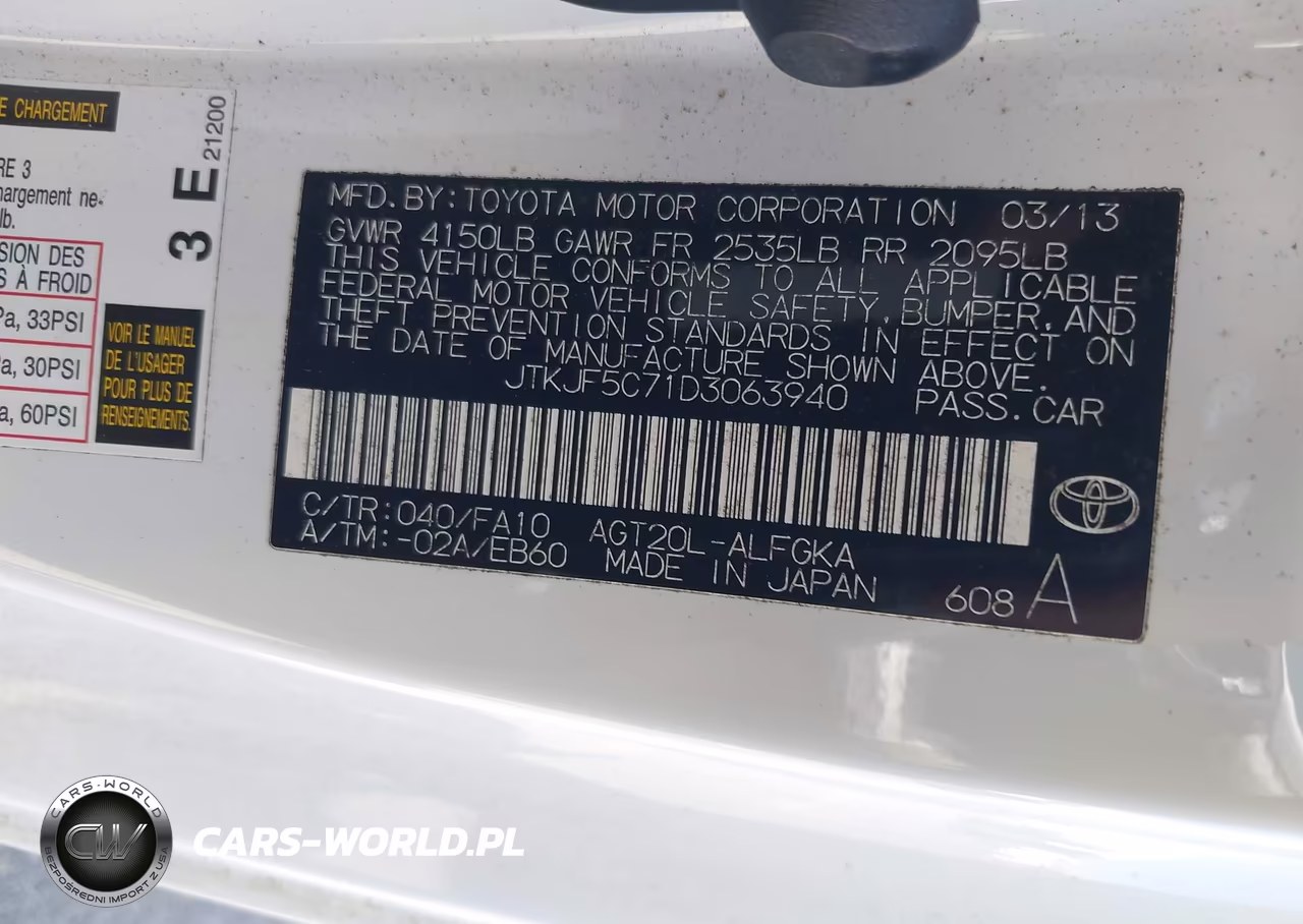 2013 Scion Tc VIN:JTKJF5C71D3063940 - 9