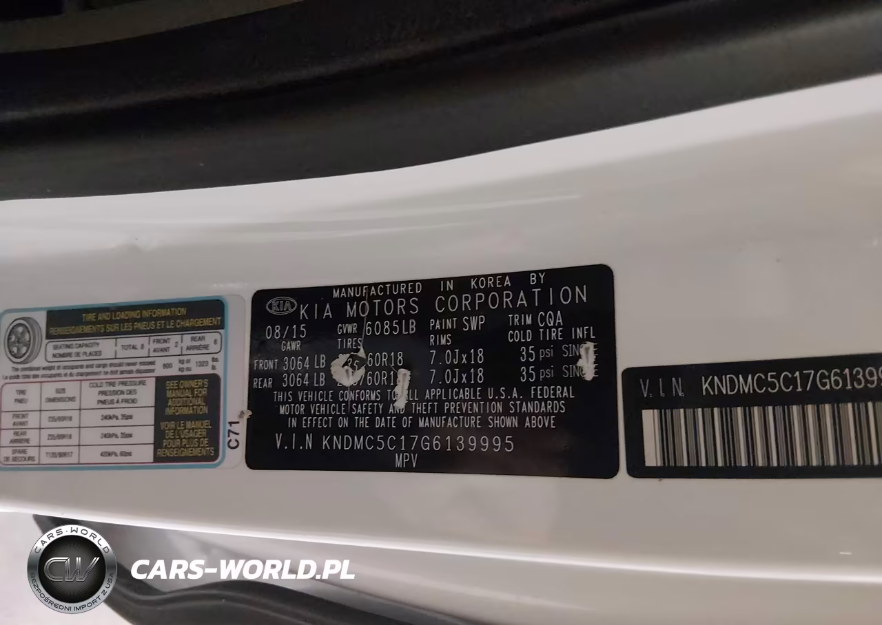 2016 Kia Sedona Ex VIN:KNDMC5C17G6139995 - 9