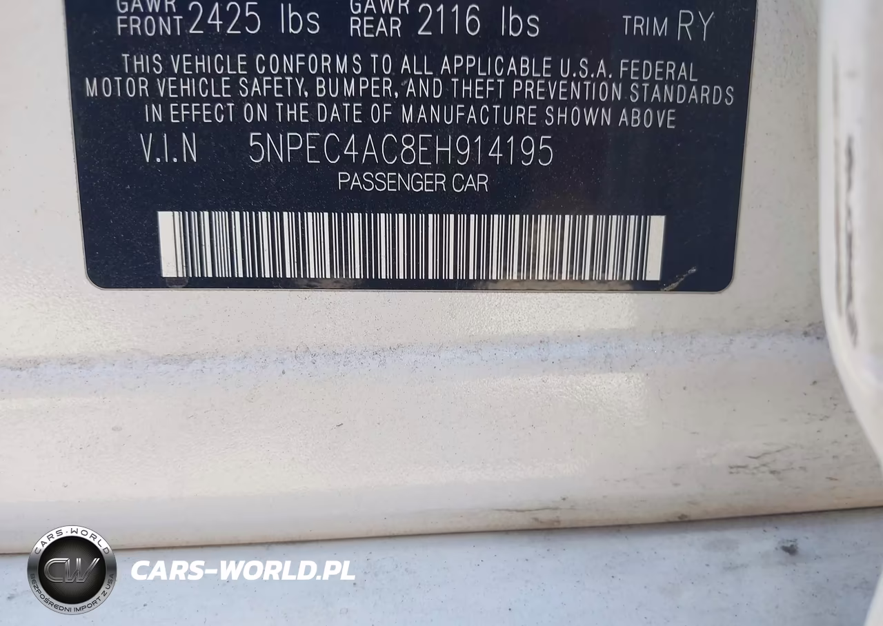 2014 Hyundai Sonata Se VIN:5NPEC4AC8EH914195 - 9
