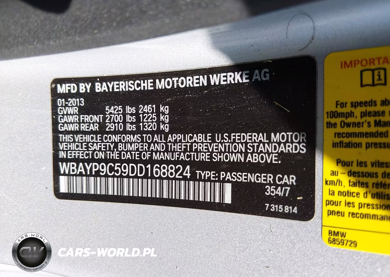 2013 BMW 650I VIN:WBAYP9C59DD168824 - 9