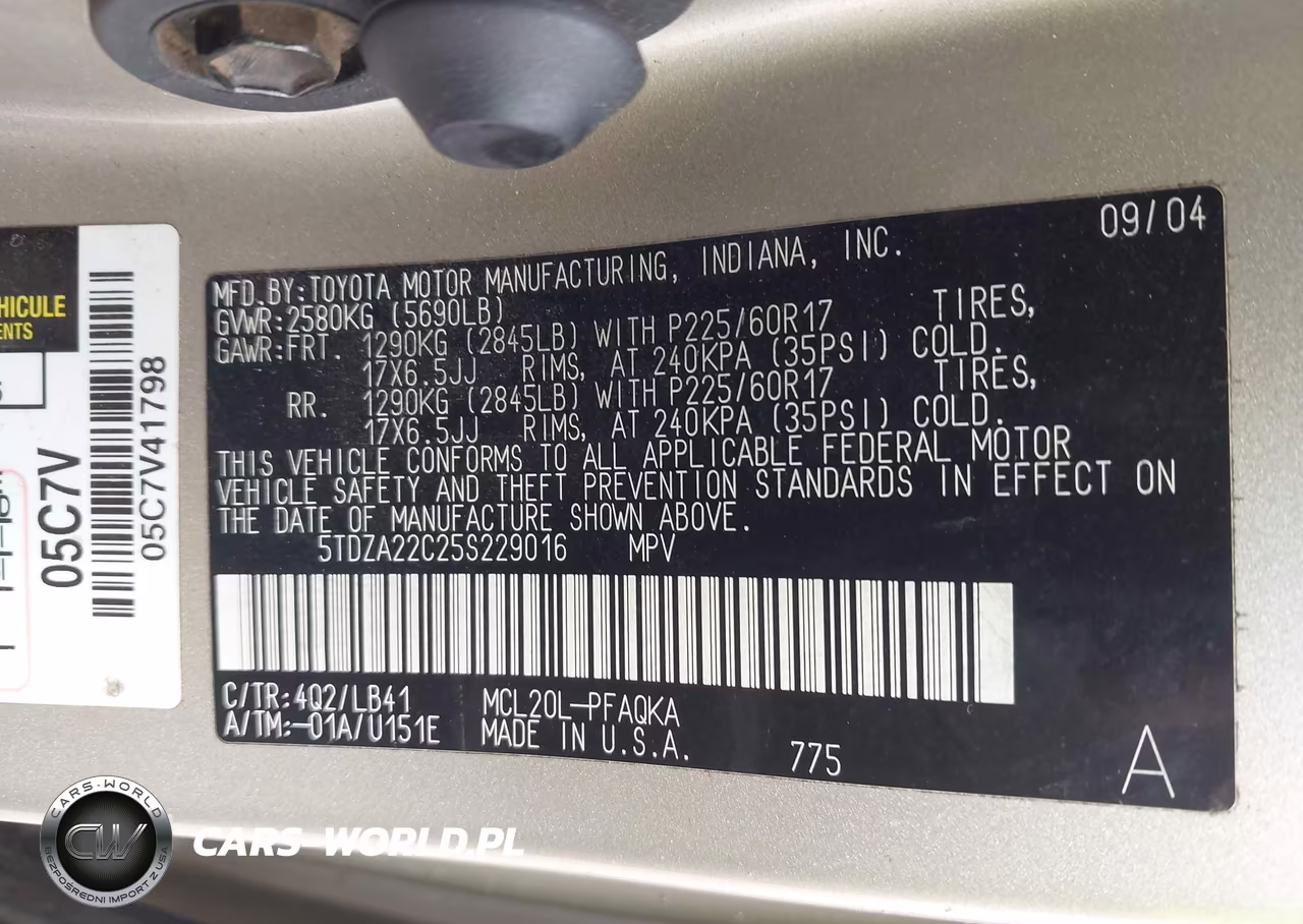 2005 Toyota Sienna Xle Limited VIN:5TDZA22C25S229016 - 9
