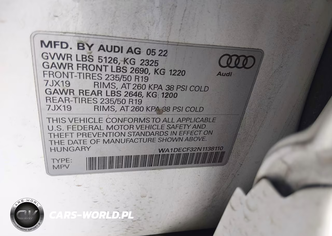 2022 Audi Q3 Premium 45 Tfsi S Line Quattro Tiptronic VIN:WA1DECF32N1138110 - 9