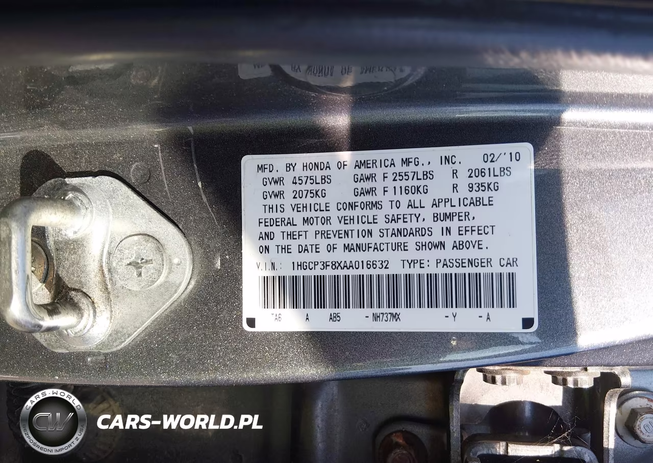 2010 Honda Accord 3.5 Ex-L VIN:1HGCP3F8XAA016632 - 9