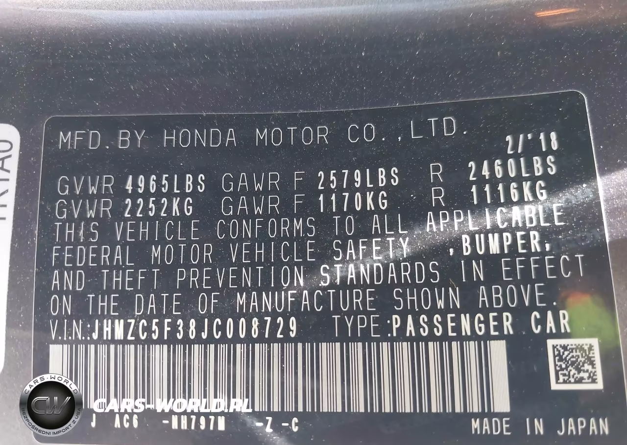 2018 Honda Clarity Plug-In Hybrid Touring VIN:JHMZC5F38JC008729 - 9