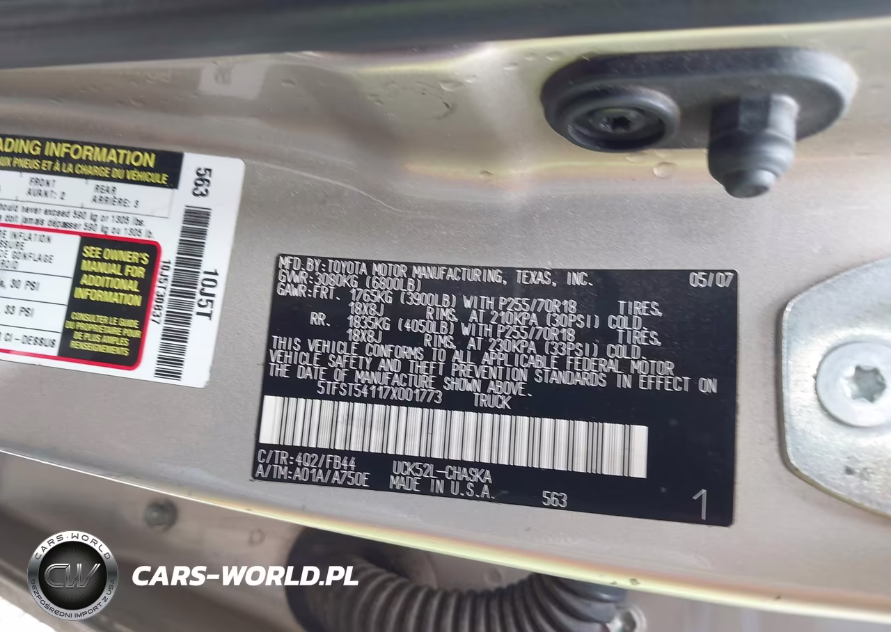 2007 Toyota Tundra Sr5 4.7L V8 VIN:5TFST54117X001773 - 9