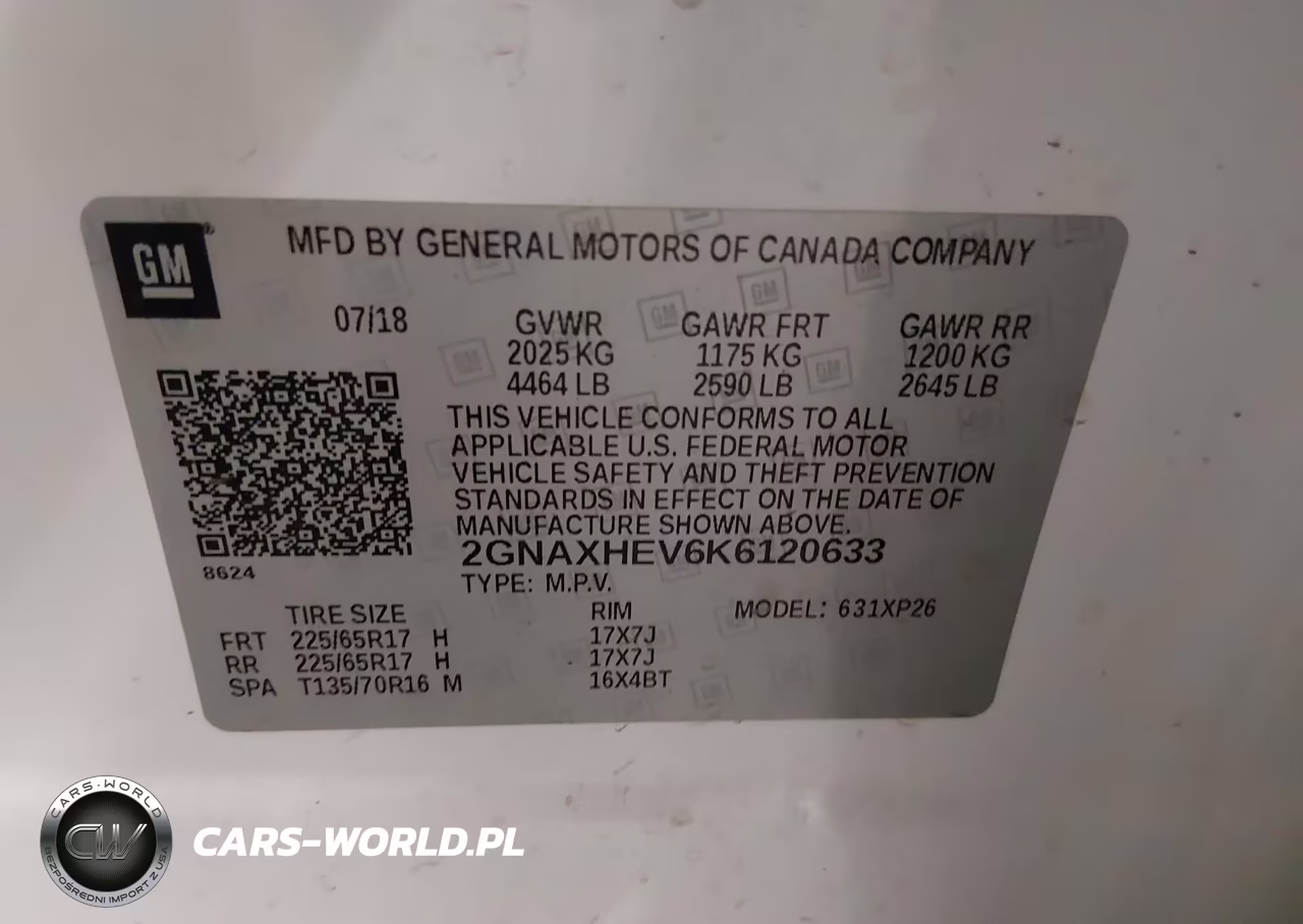 2019 Chevrolet Equinox Ls VIN:2GNAXHEV6K6120633 - 9