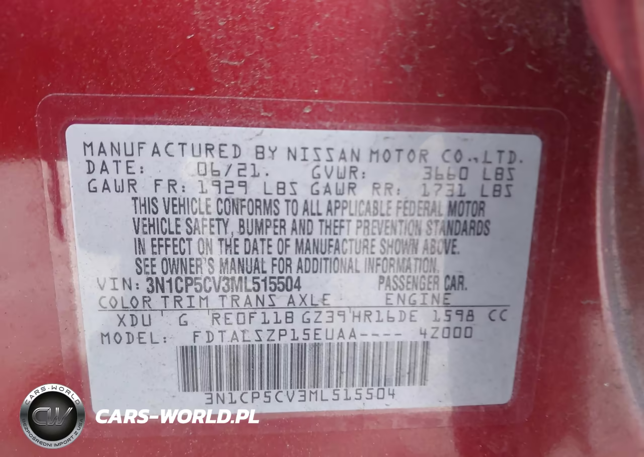 2021 Nissan Kicks Sv Xtronic Cvt VIN:3N1CP5CV3ML515504 - 9
